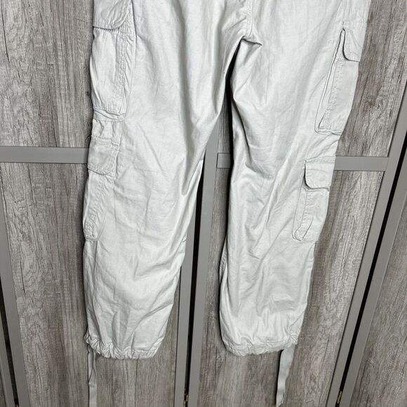 Bandit Pure Vintage Cargo Pants Trousers Button Fly Military Ivory Size L - Picture 7 of 8